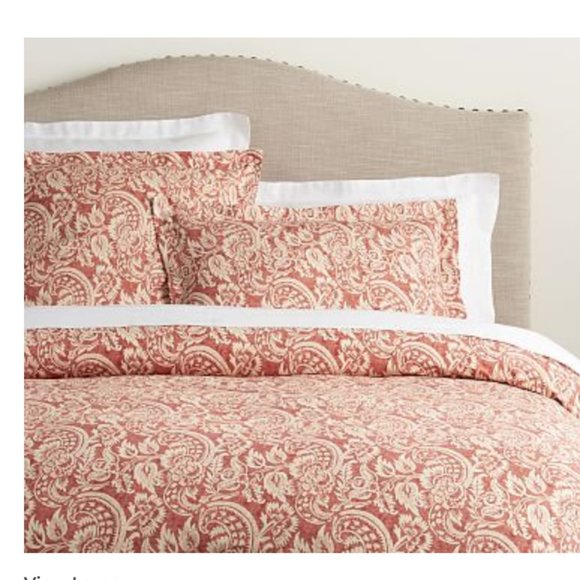 Alesandra Scroll Organic Percale Duvet Cover